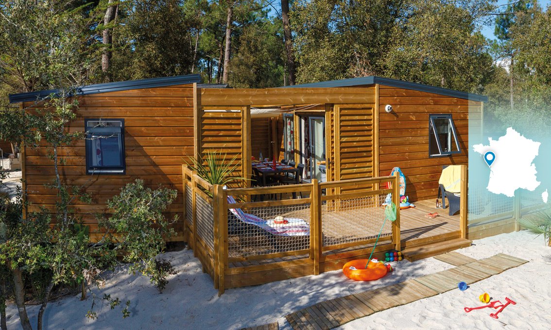Camping à Saint-Georges-d&rsquo;Oléron • Charente-Maritime • Cottage Prestige avec jacuzzi privatif 2 chambres 5 personnes 90m²